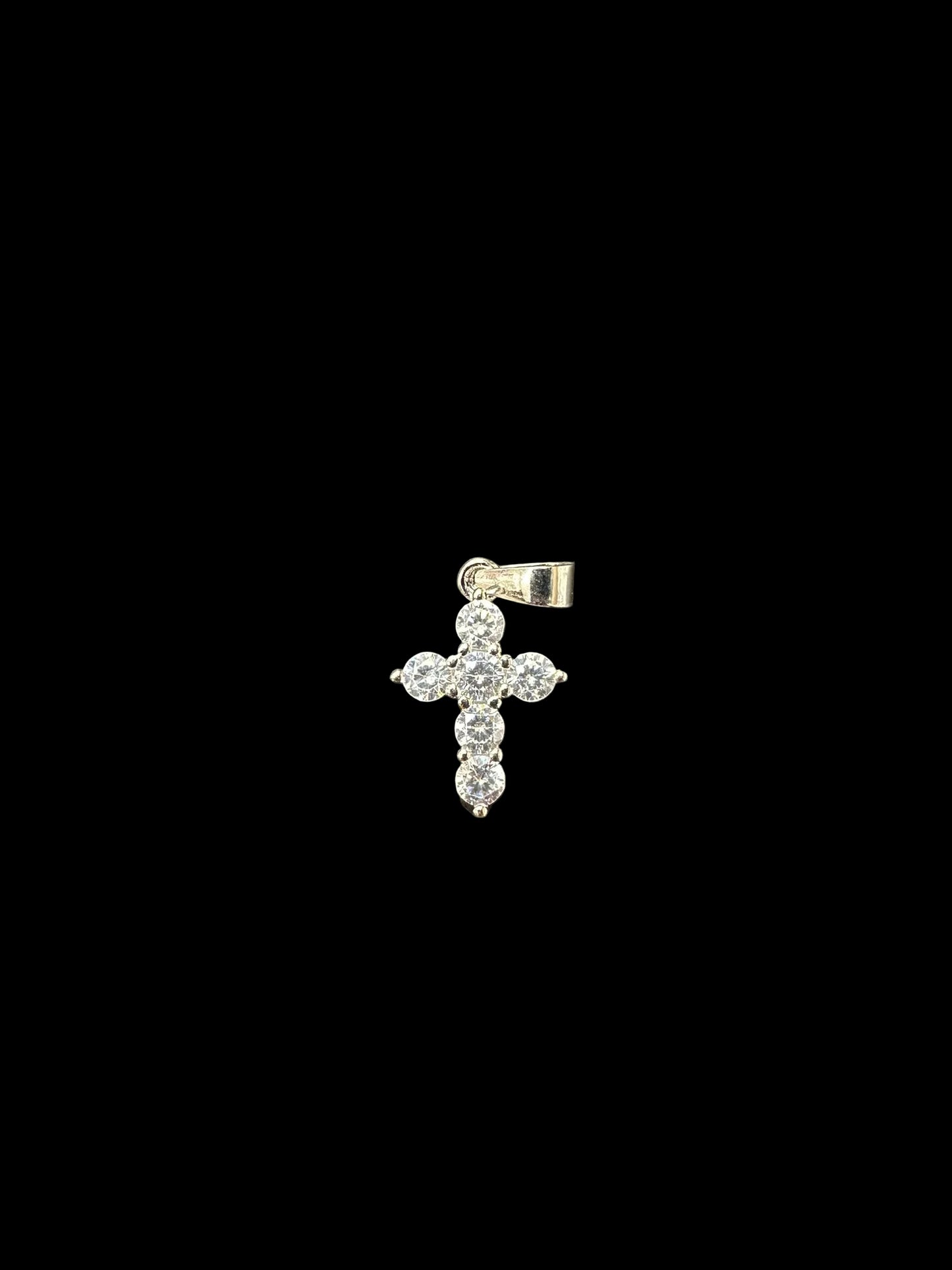 Sterling Silver Cross Pendant CZ Stone MPCZ3356