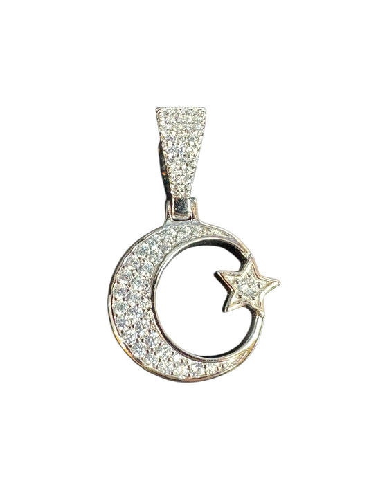 Sterling Silver Moonstar Pendant MPCZ3359
