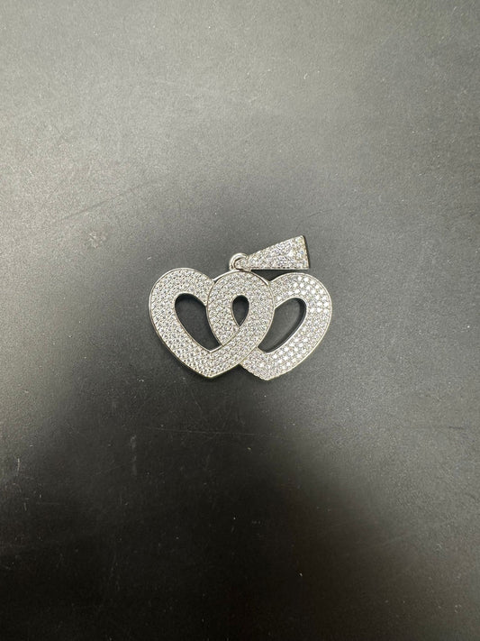 Sterling Silver Heart Shape Pendant CZ Stone MPCZ3364