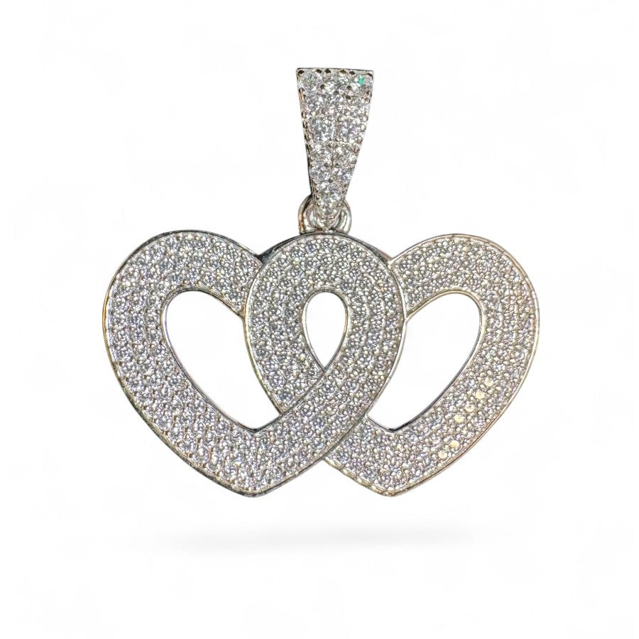 Sterling Silver Heart Shape Pendant CZ Stone MPCZ3364