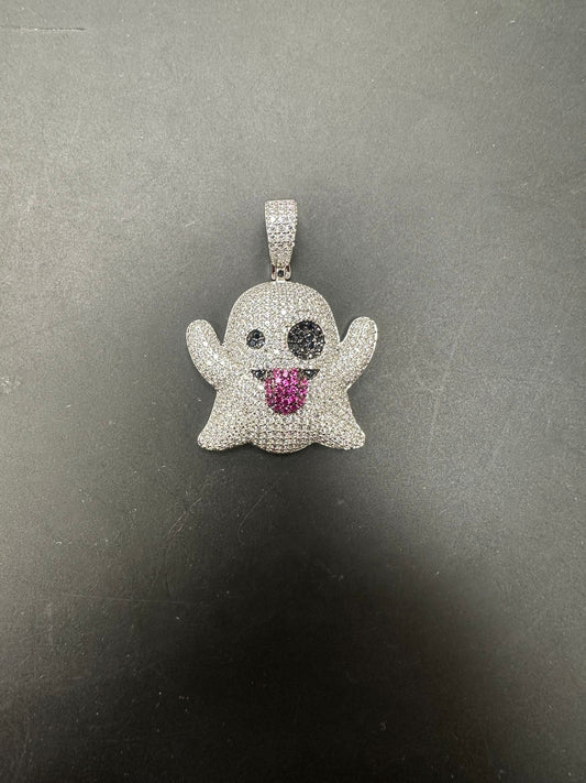 Sterling Silver Ghost Pendant CZ Stone MPCZ3365