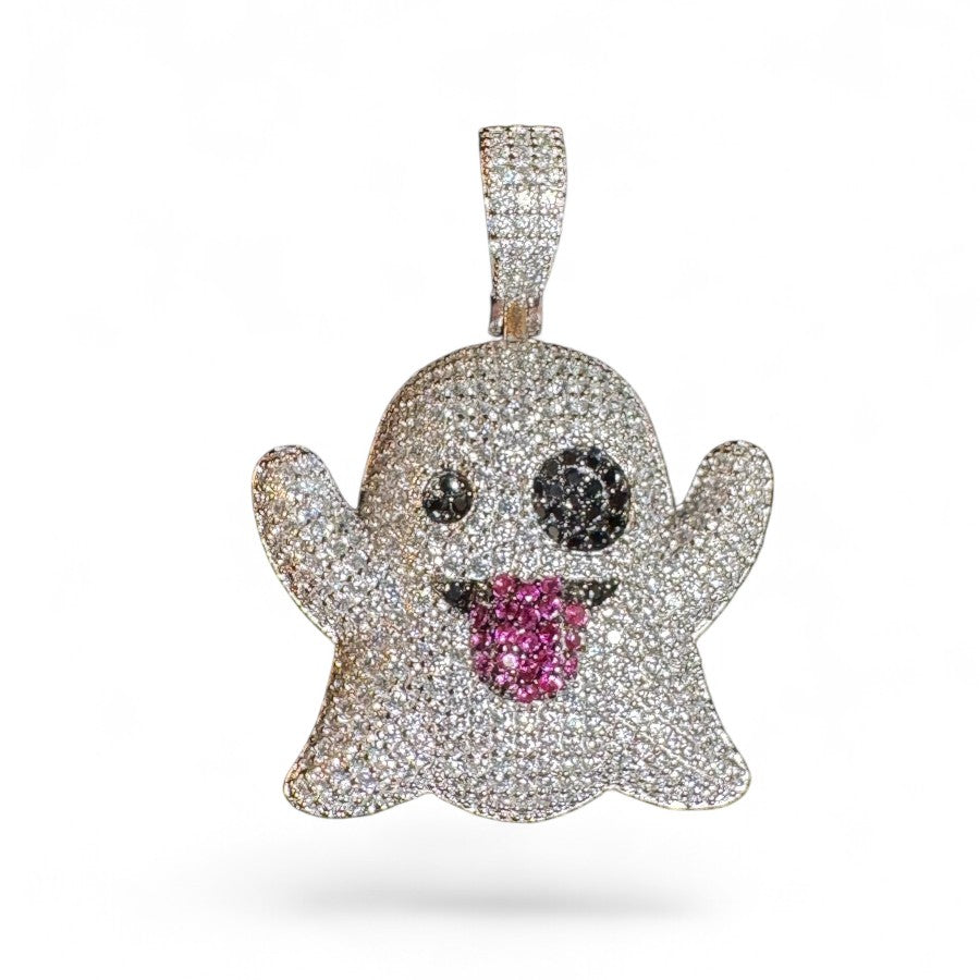 Sterling Silver Ghost Pendant CZ Stone MPCZ3365