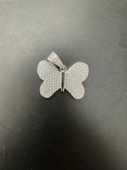 Sterling Silver Butterfly Pendant CZ Stone MPCZ3366