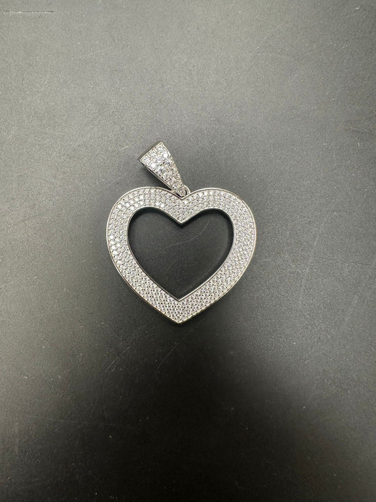 Sterling Silver Heart Shape Pendant CZ Stone MPCZ3367