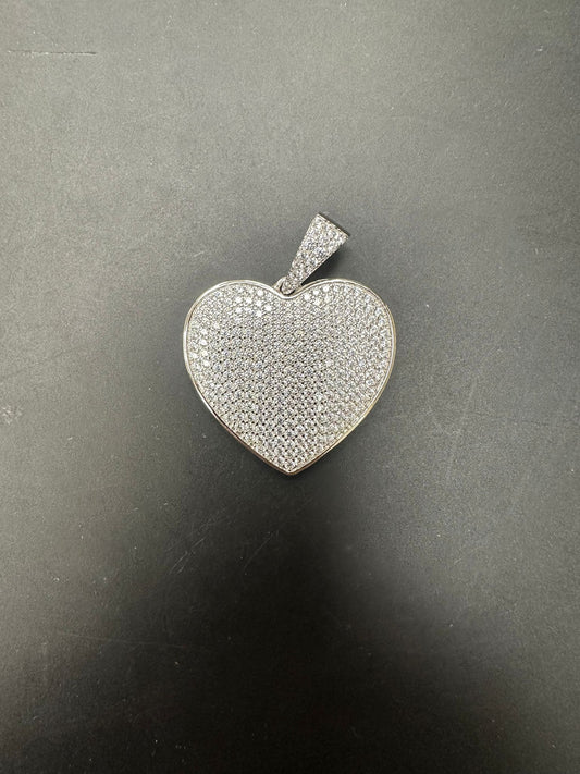 Sterling Silver Heart Shape Pendant CZ Stone MPCZ3368