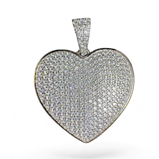Sterling Silver Heart Shape Pendant CZ Stone MPCZ3368