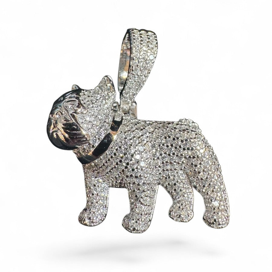 Sterling Silver Dog Pendant CZ Stone MPCZ3391