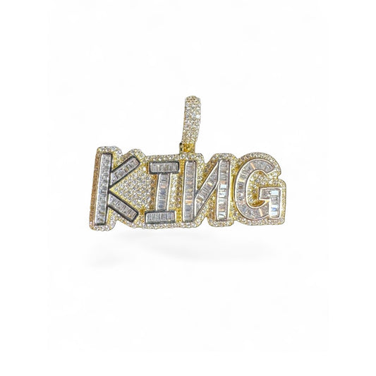 Sterling Silver King Pendant CZ Stone MPCZ3393