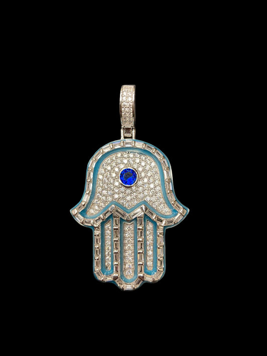 Sterling Silver Hand Pendant CZ Stone MPCZ3394
