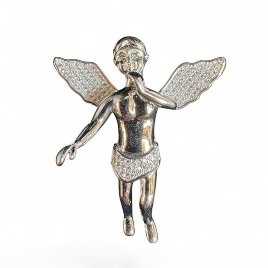 Sterling Silver Angel Pendant CZ Stone MPCZ3396