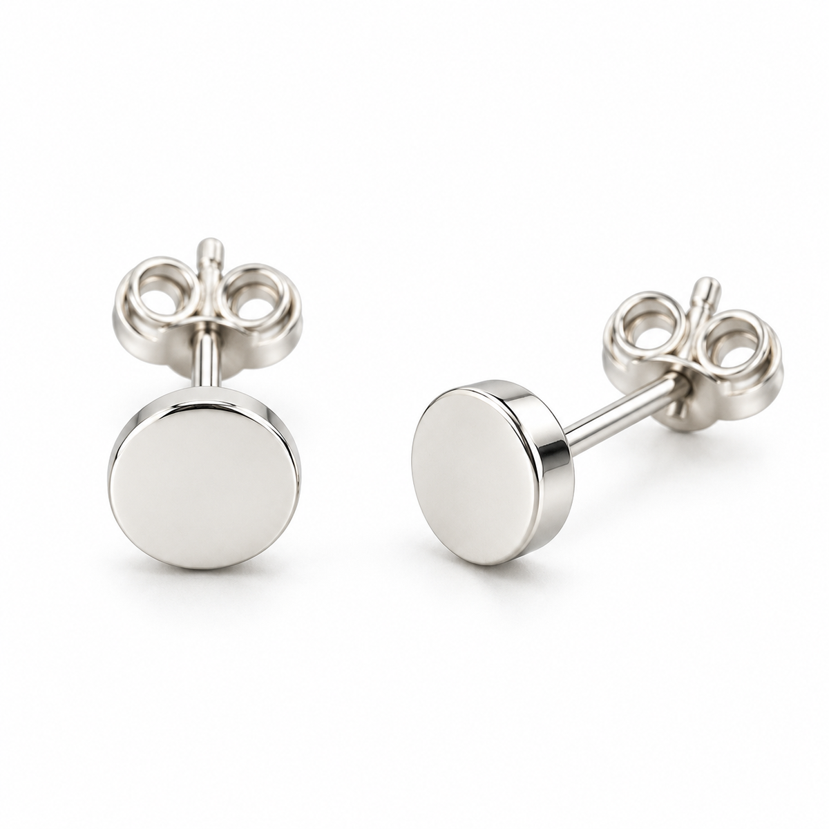 Sterling Silver Plain Stud Earring ECZ184946