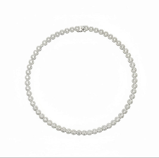 Sterling Silver Cz Tennis Necklace NCZ001