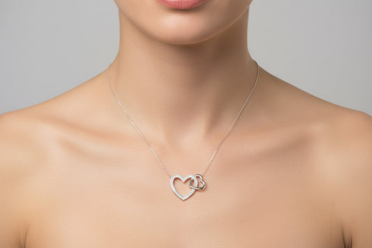 Sterling Silver Heart Shape Necklace NCZ0237