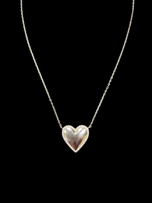 Sterling Silver Heart Shape Necklace NCZ0238