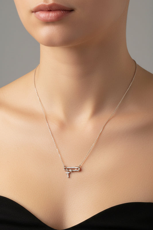 Sterling Silver Necklace CZ Stone NCZ0239