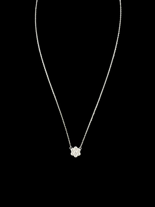 Sterling Silver Daisy Necklace CZ Stone NCZ0364101