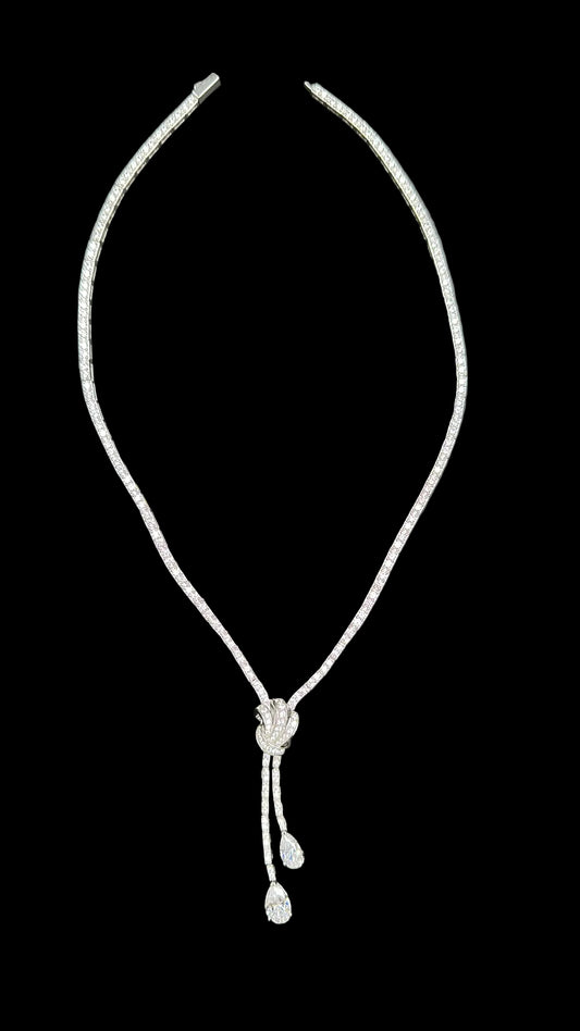 Sterling Silver Cz Necklace NCZ0748 featuring a stunning design with sparkling CZ stones.