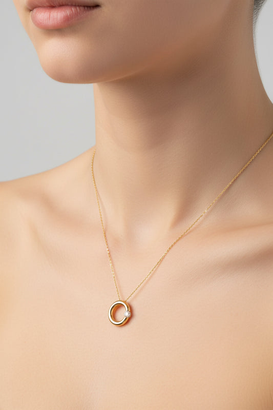 Sterling Silver Necklace CZ Stone NCZ10005