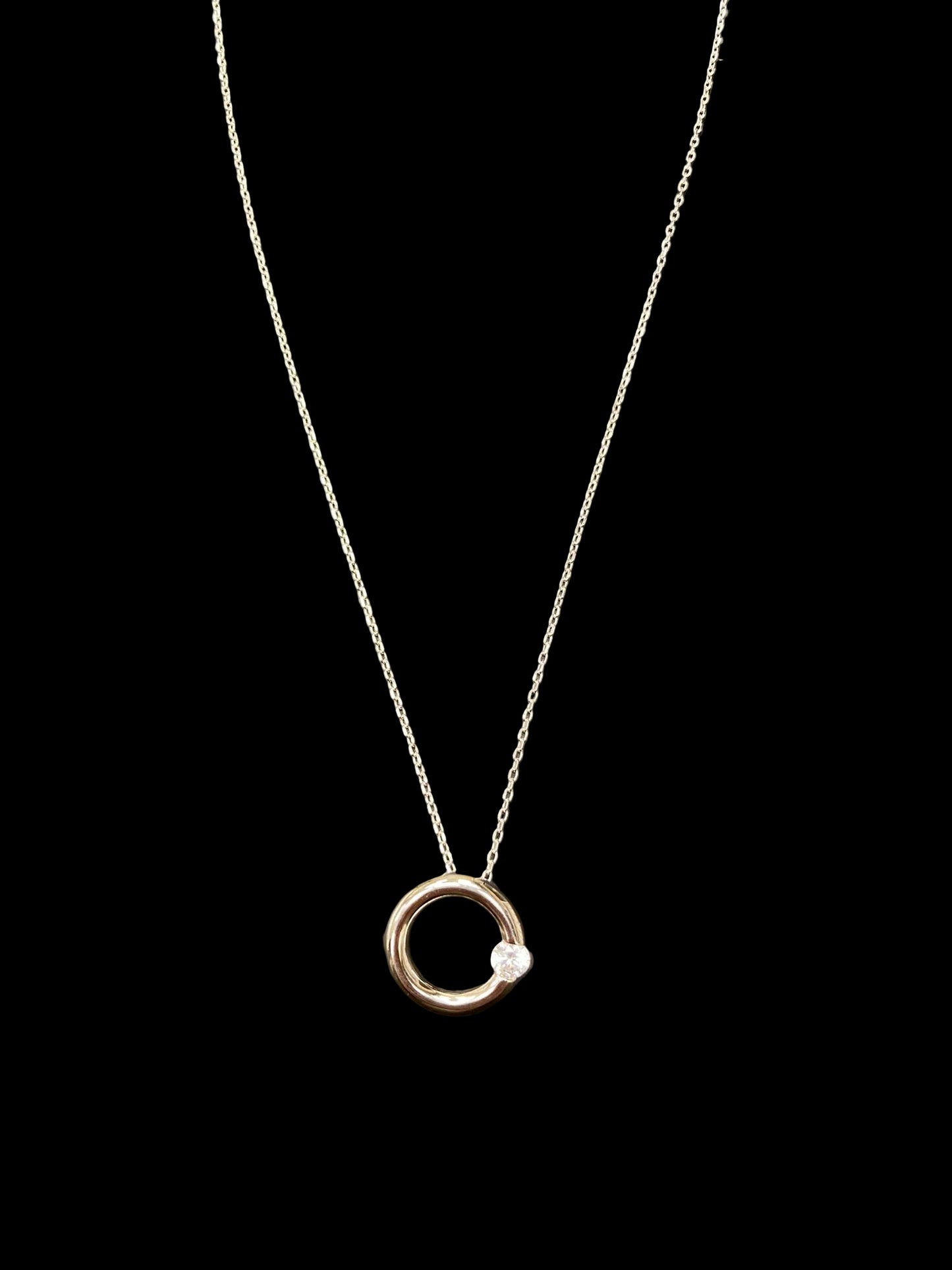 Sterling Silver Necklace CZ Stone NCZ10005