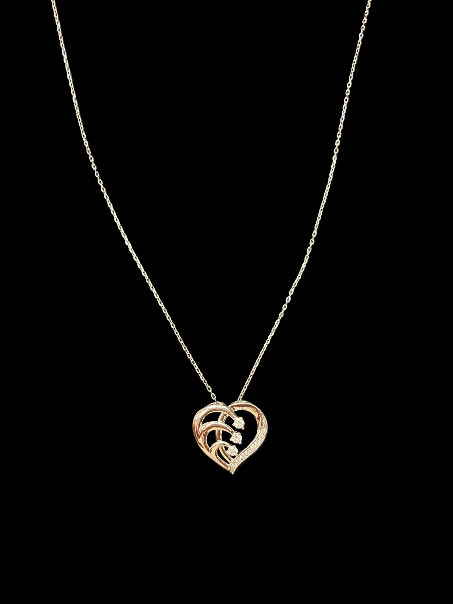 Sterling Silver Necklace CZ Stone NCZ100153