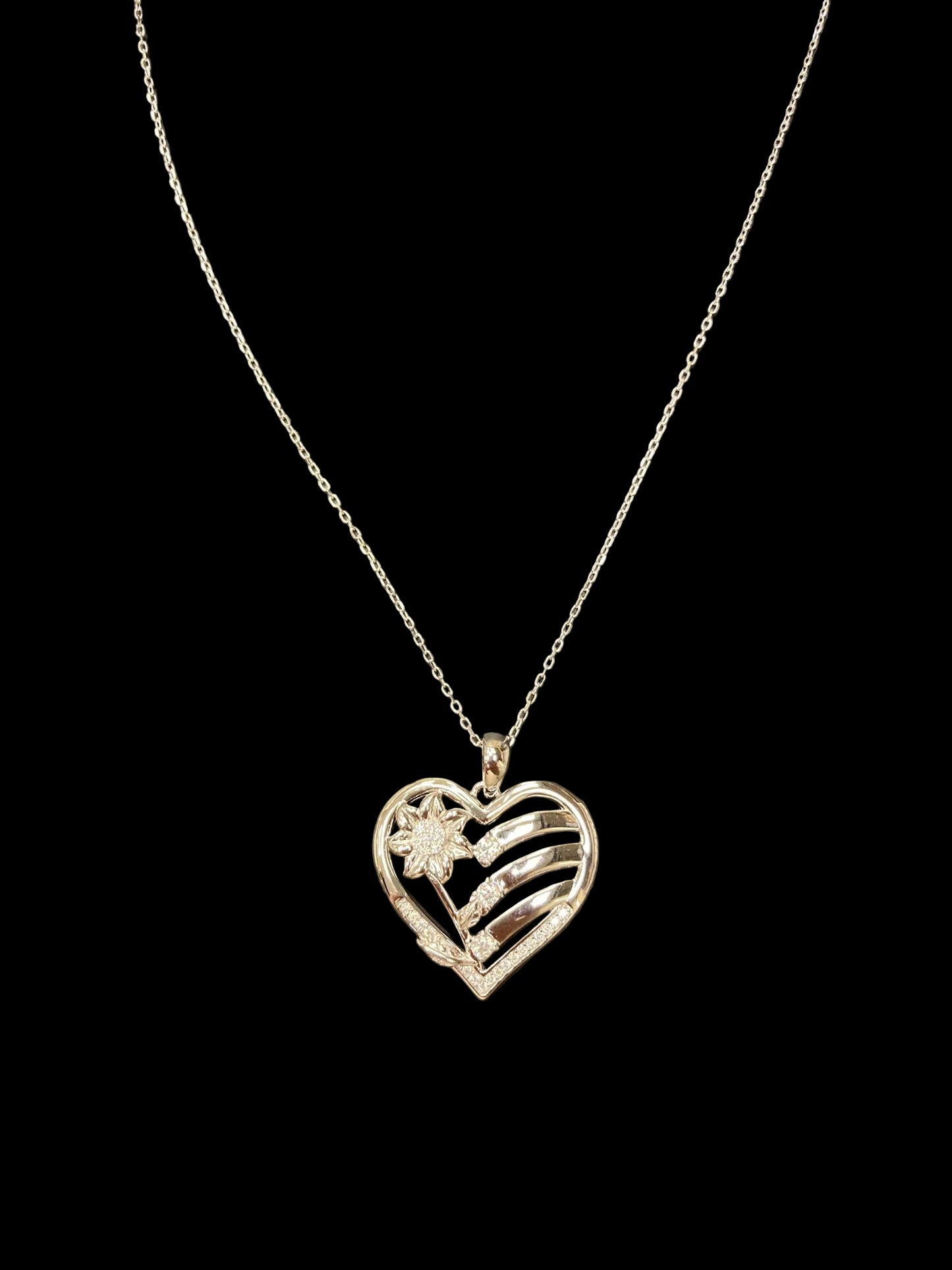 Sterling Silver Necklace CZ Stone NCZ100156