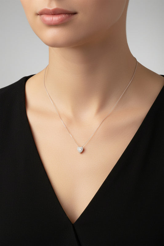 Sterling Silver Heart Shape Necklace NCZ10021