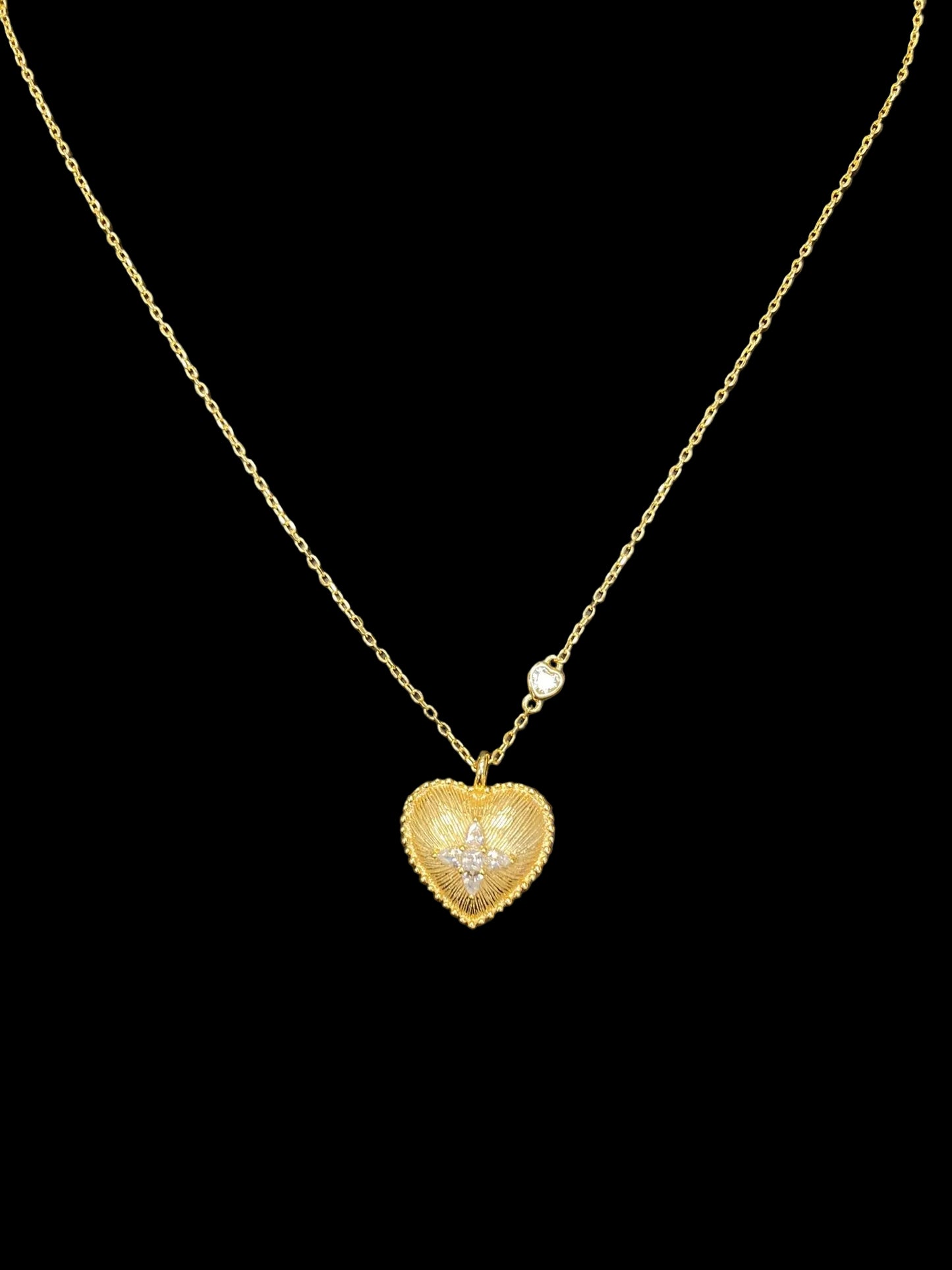 Sterling Silver Heart Shape Necklace CZ Stone NCZ10040
