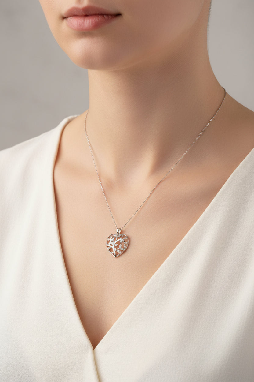 Sterling Silver Necklace CZ Stone NCZ10041