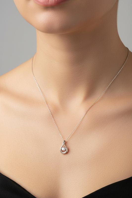 Sterling Silver Necklace CZ Stone NCZ10117
