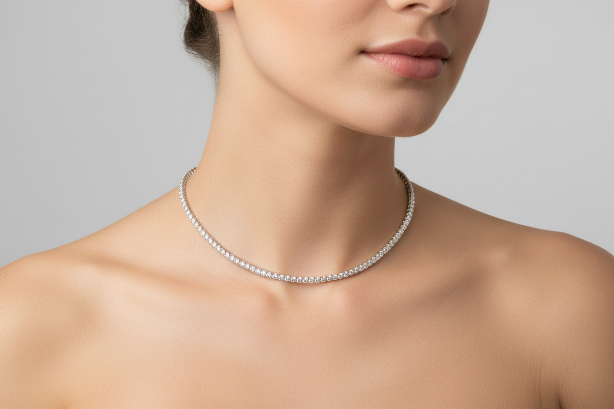 Diamante tennis necklace