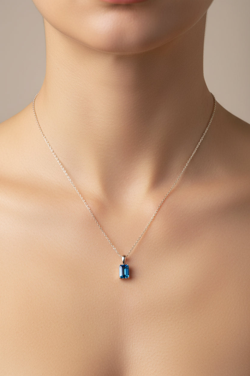 Sterling Silver Necklace CZ Stone NCZ10180