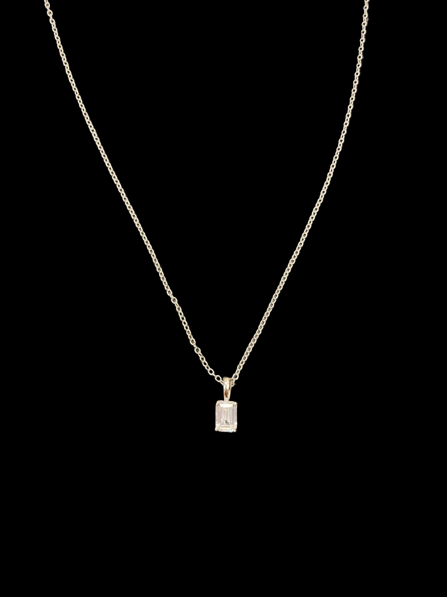 Sterling Silver Necklace CZ Stone NCZ10180