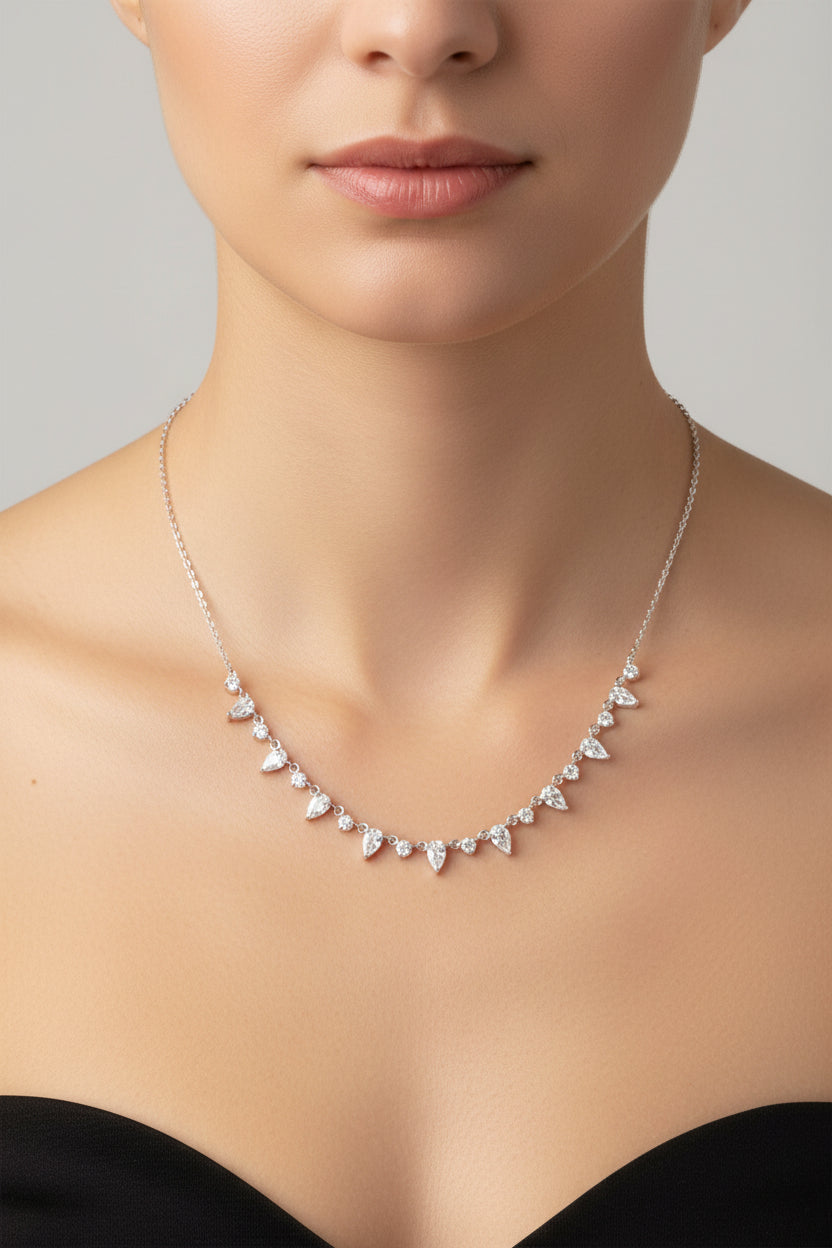 Sterling Silver Necklace CZ Stone NCZ10212