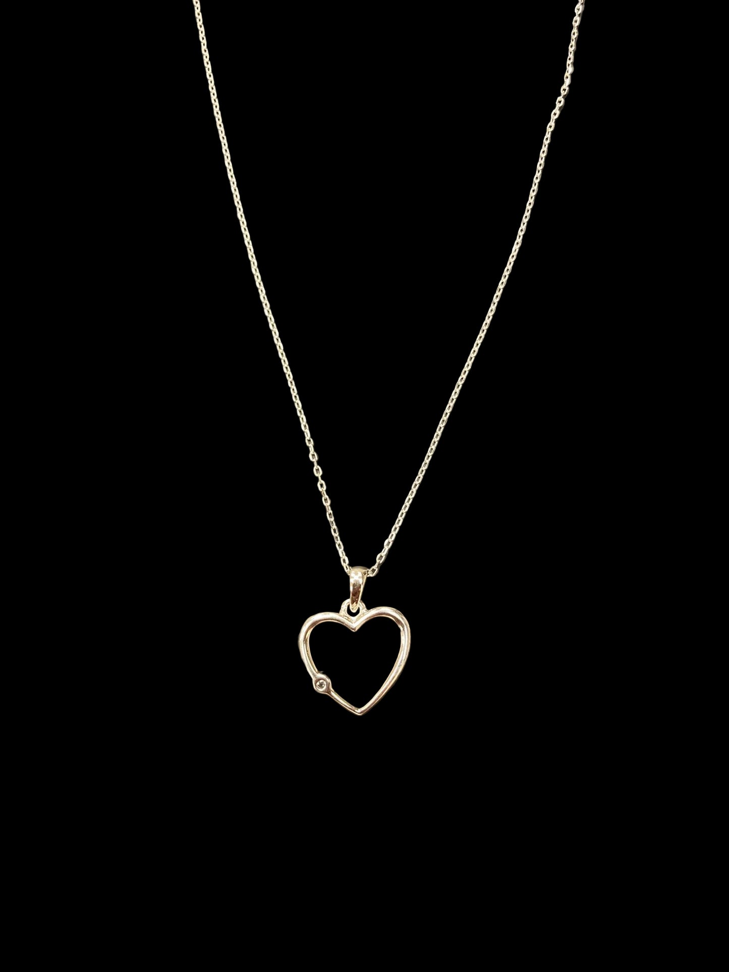 Sterling Silver Heart Shape Necklace NCZ1303