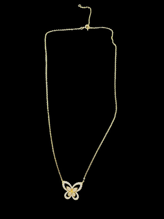 Sterling silver butterfly necklace NCZ1332 with a sparkling butterfly pendant on a delicate chain.