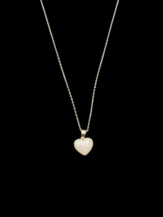 Sterling Silver Heart Shape Necklace NCZ210S