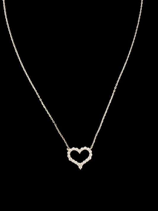 Sterling Silver Heart Shape Necklace CZ Stone NCZ2205