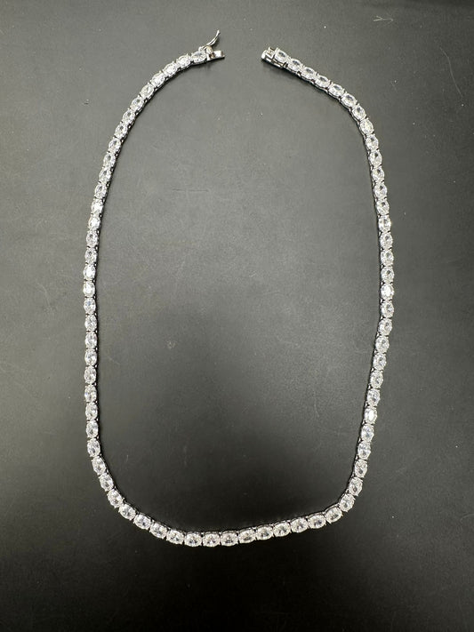 Sterling Silver Tennis Necklace 4 mm CZ Stone 18" NCZ33014.4
