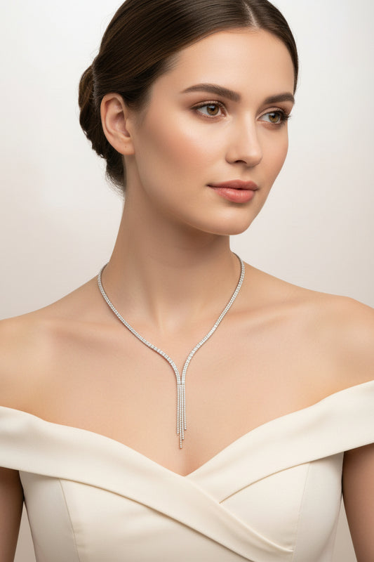 Sterling Silver Necklace CZ Stone NCZ3303