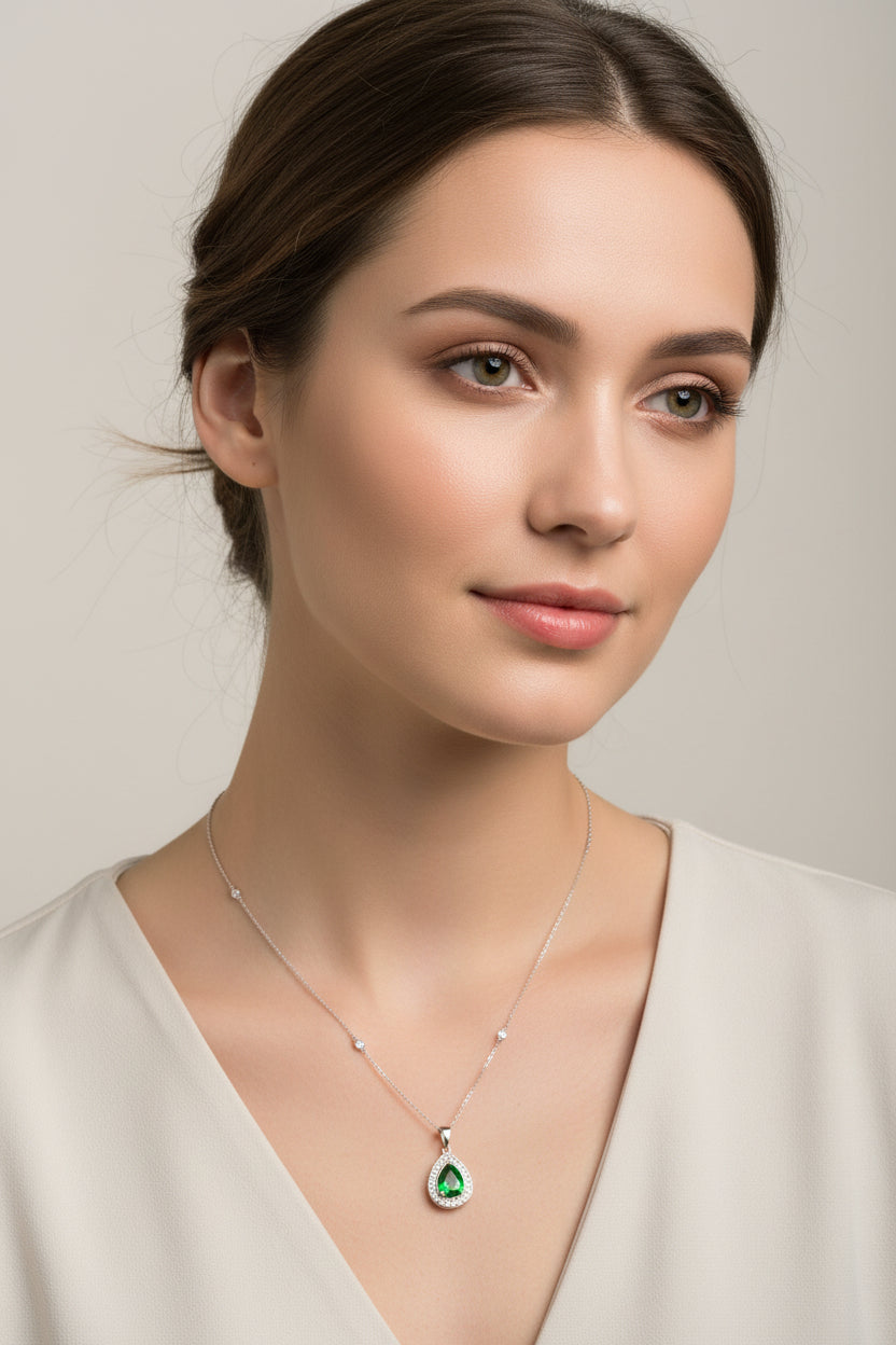Sterling Silver Necklace CZ Stone NCZ3304