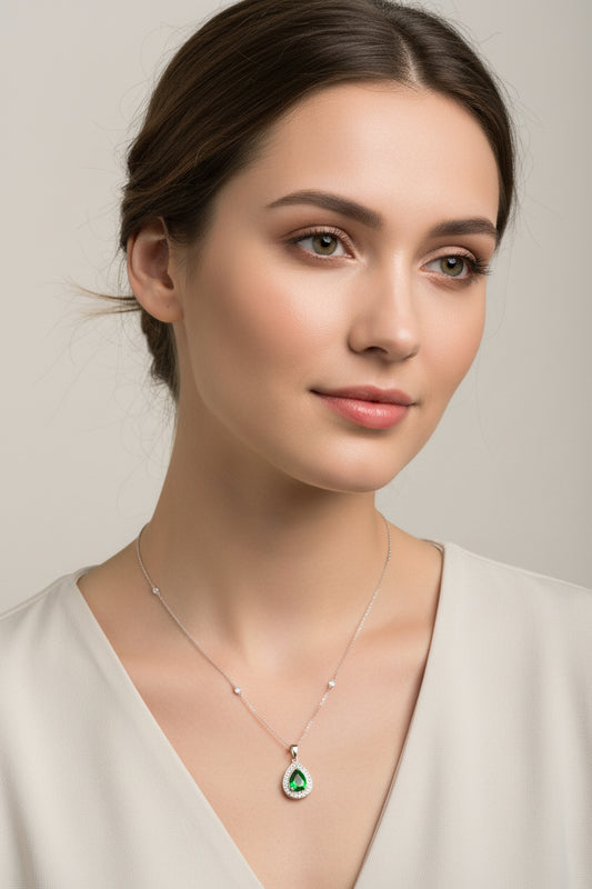 Sterling Silver Necklace CZ Stone NCZ3304