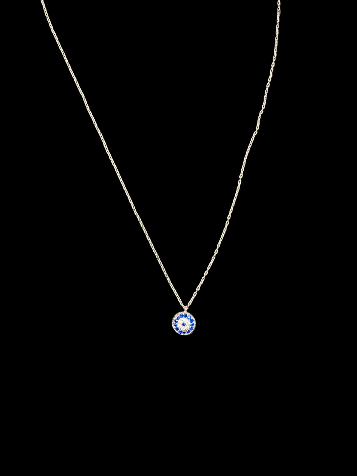 Sterling Silver Evil Eye Necklace CZ Stone NCZ3308