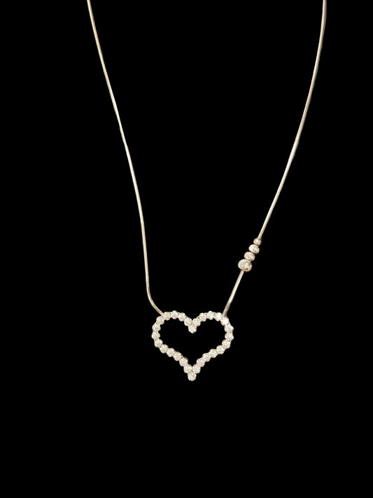 Sterling Silver Heart Shape Necklace NCZ3309