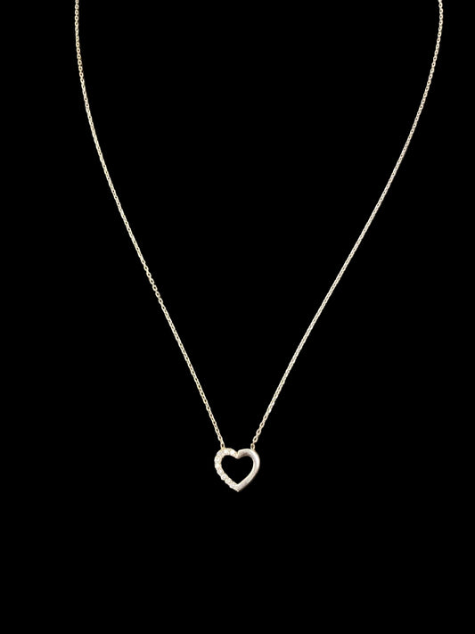 Sterling Silver Heart Shape Necklace CZ Stone NCZ3316