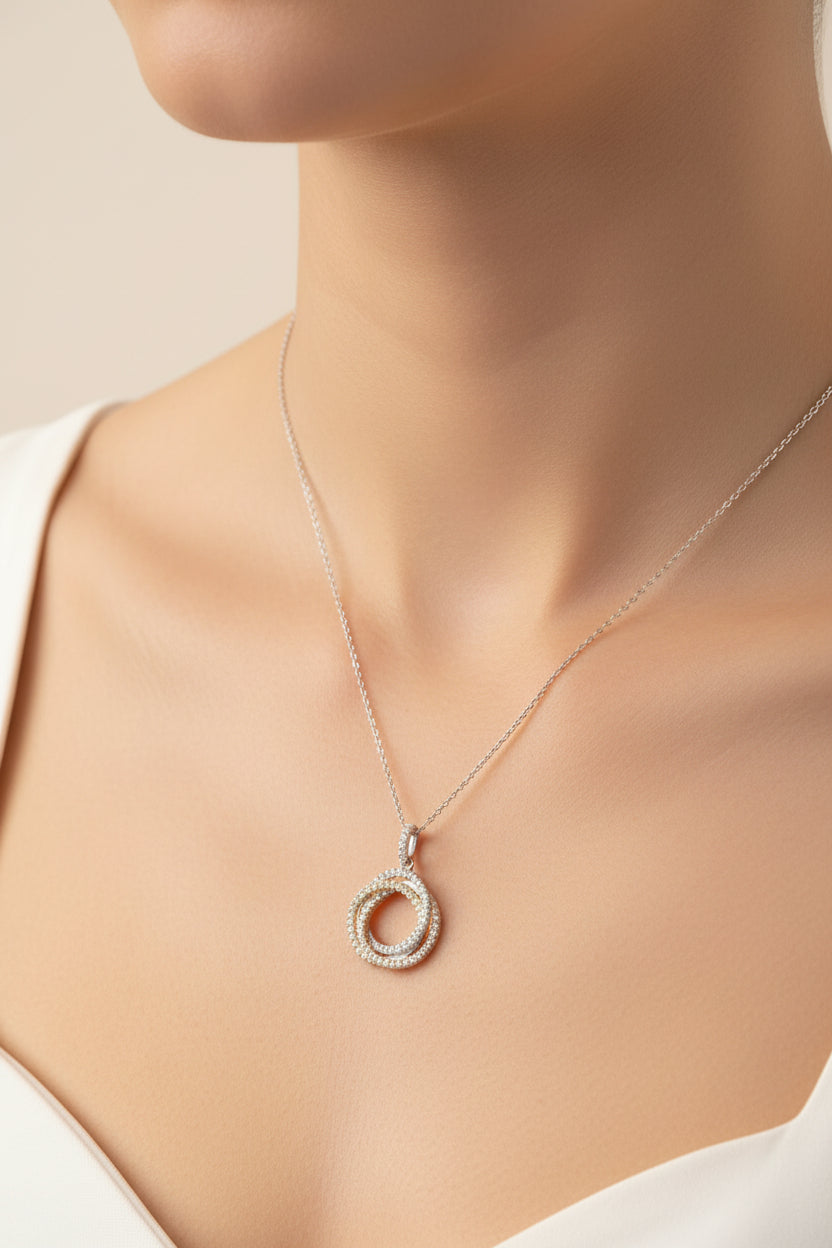Sterling Silver Necklace CZ Stone NCZ4001