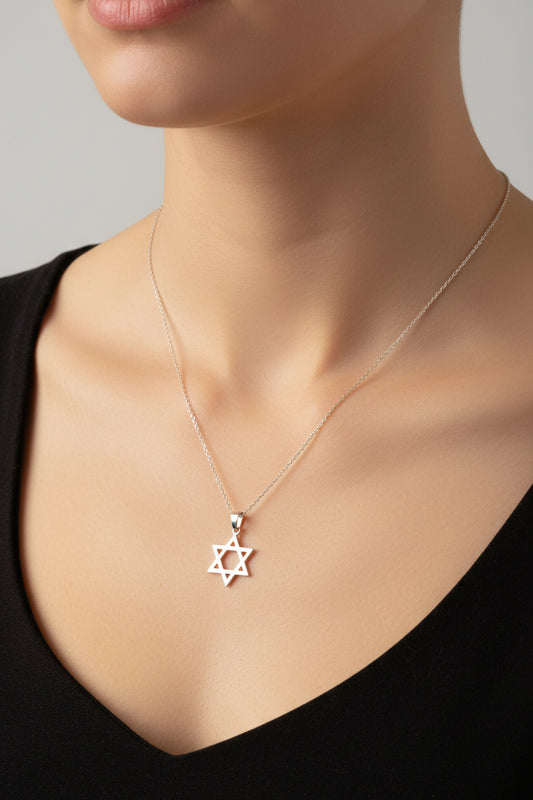 Sterling Silver Star Necklace CZ Stone NCZ6102