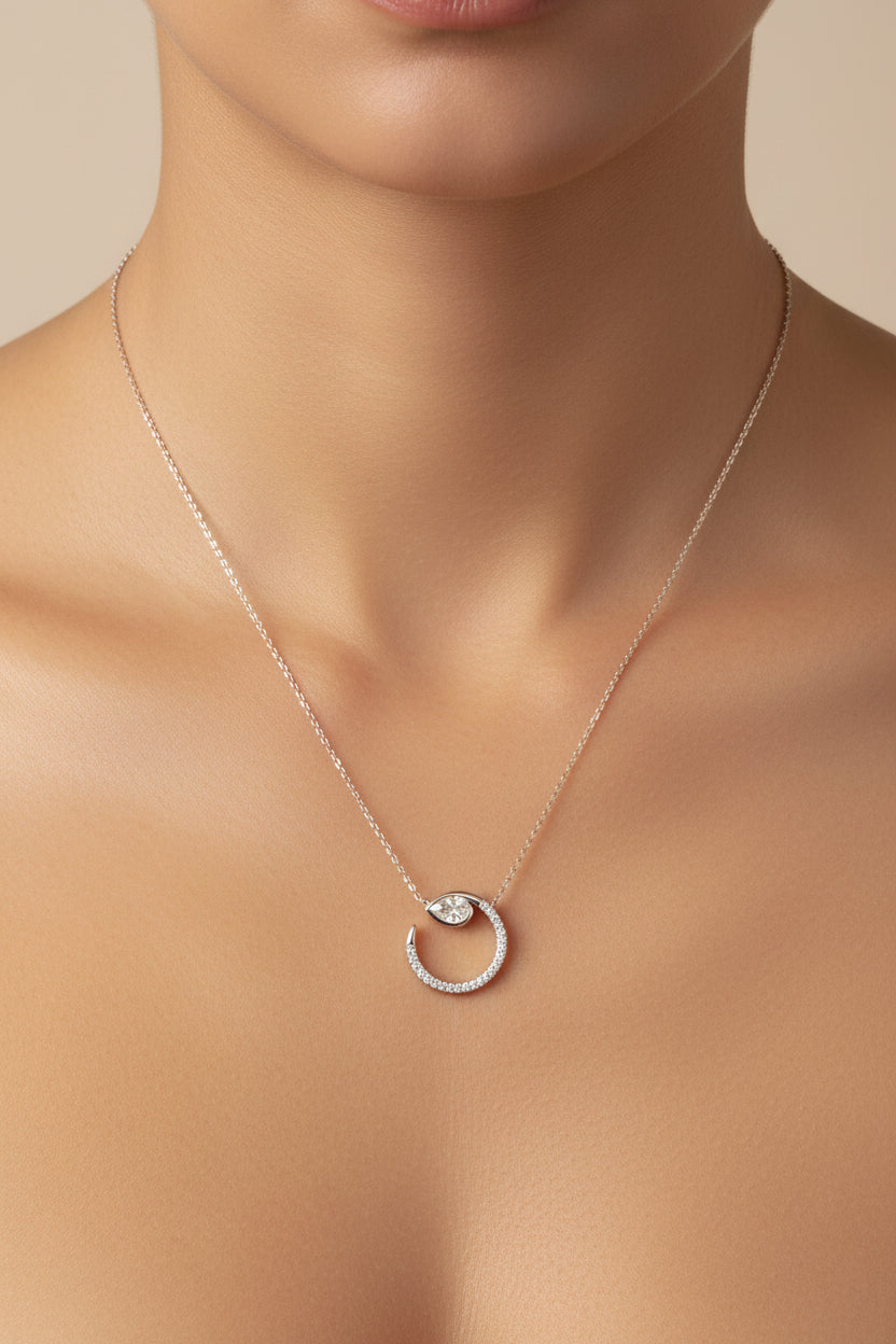Sterling Silver Necklace CZ Stone NCZ6105