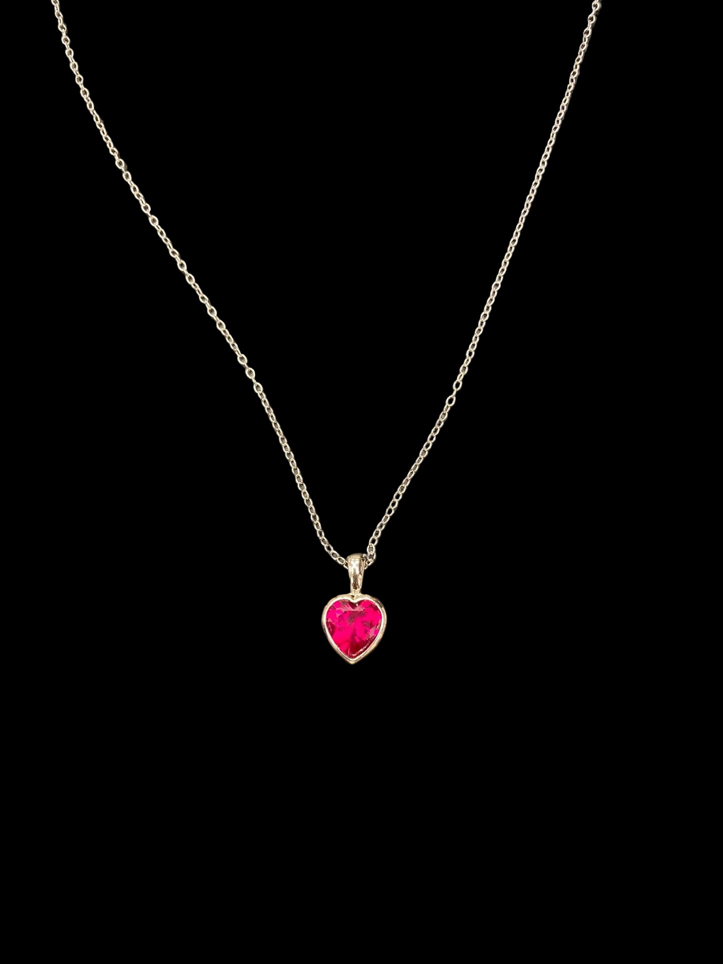 Sterling Silver Necklace Heart Shape CZ Stone NCZ6108