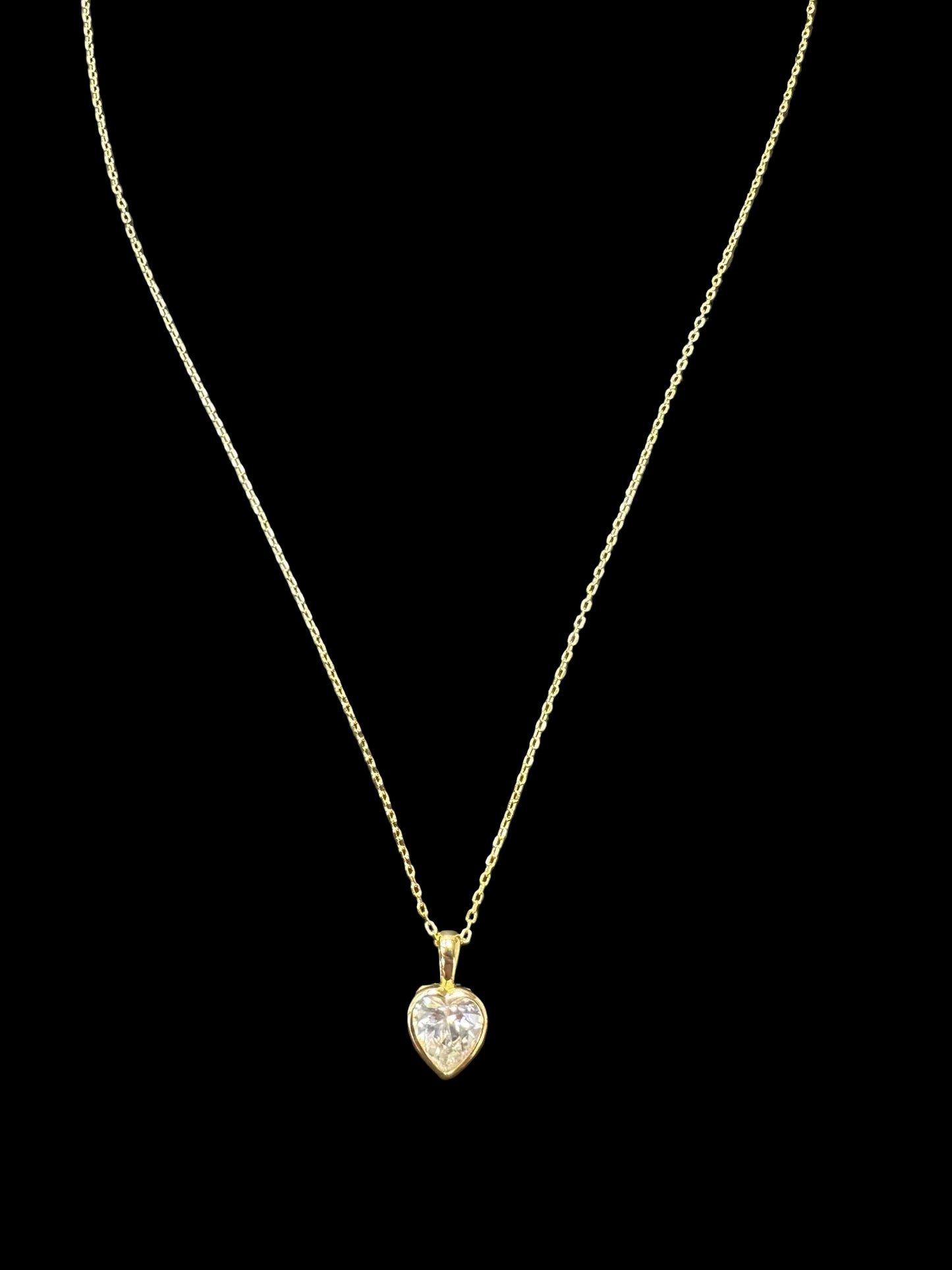 Sterling Silver Necklace Heart Shape CZ Stone NCZ6108
