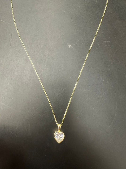 Sterling Silver Necklace Heart Shape CZ Stone NCZ6108